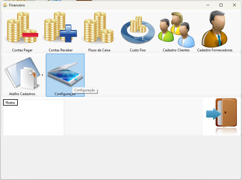 Menu Financeiro do sistema WellLoja