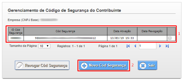 Gerenciamento cod seg