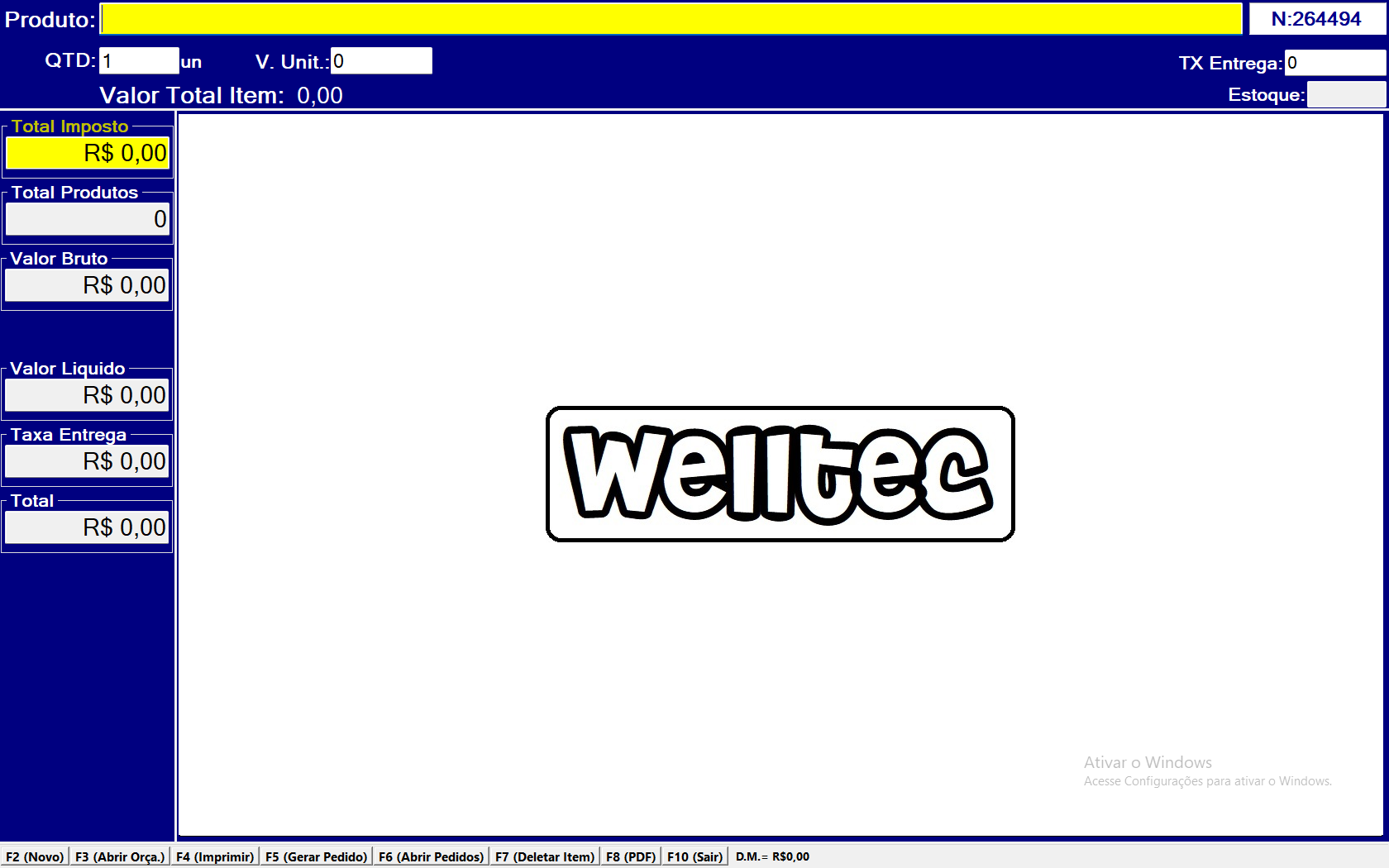 Sistema Welltec - Tela Real de Orçamento
