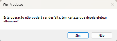 Confirmação de segurança para alteração em massa